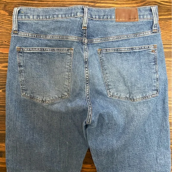 Madewell Light Blue Boot Cut Crop Jeans with Frayed Hem - Picture 6 of 9